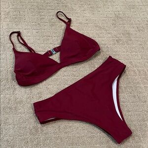 Chic Burgundy Bikini Set
